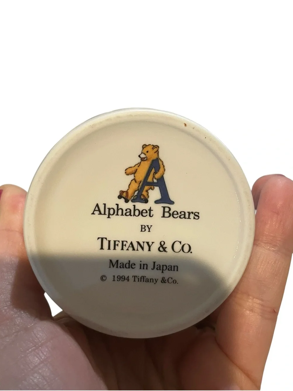 Tiffany & Co Alphabet Bears Ceramic Coffee Mug ABC Teddy Bear 1994